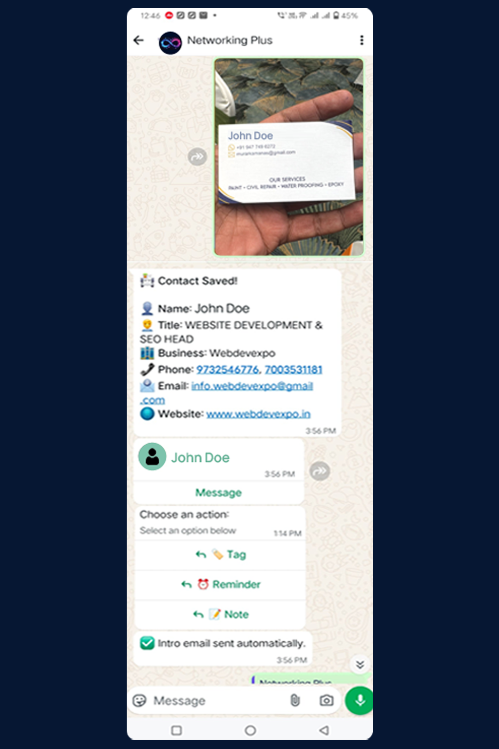 Instant VCF File Creation