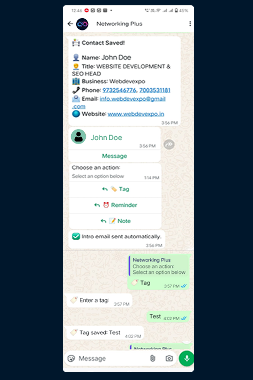 Instant VCF File Creation
